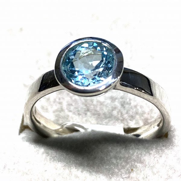 Zartes Set mit Blau Topas rund - Image 2